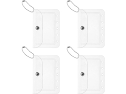 Bolsas Transparentes Para Fichário De 5 Argolas, 4 Minibolsos Removíveis E Impermeáveis Para Documentos Fotos