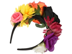Tiara Nuobesty Com Flores Rosa E Laranja, Acessório Para Festa De Halloween