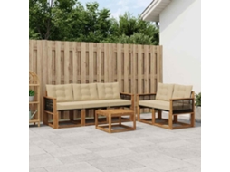 Vidaxl Conjunto De Sofás Para Exterior 6 Pcs Natural E Bege