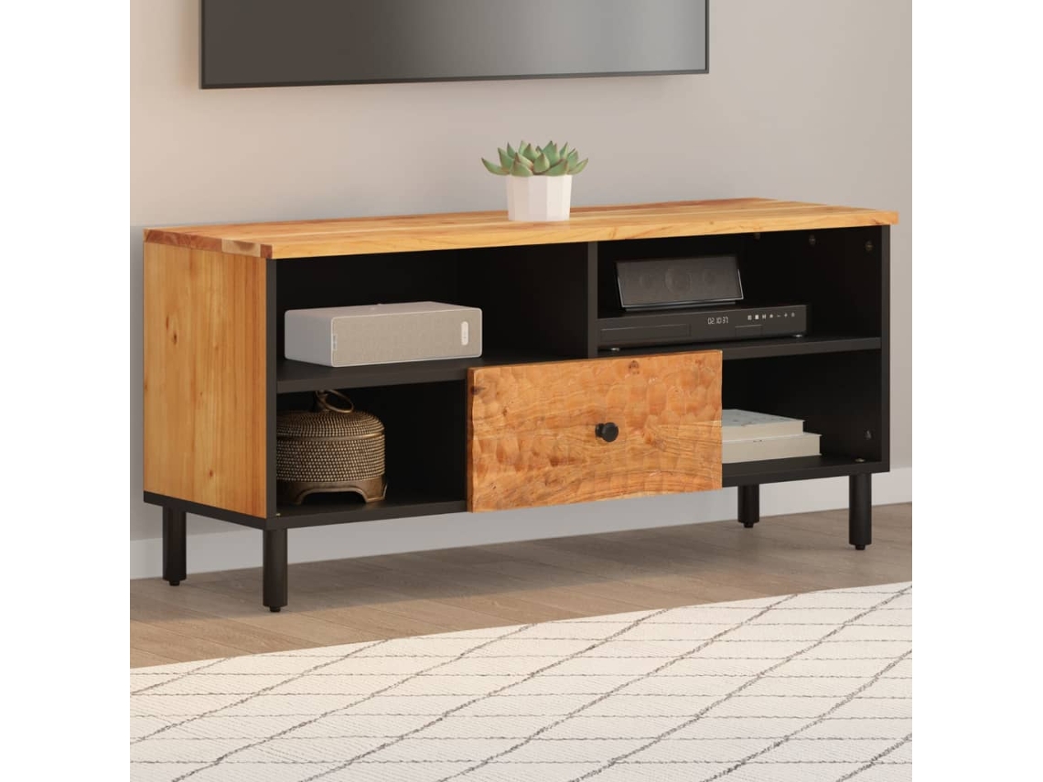 Vidaxl Móvel de Tv 100x33x46 Cm Madeira de Acácia Maciça