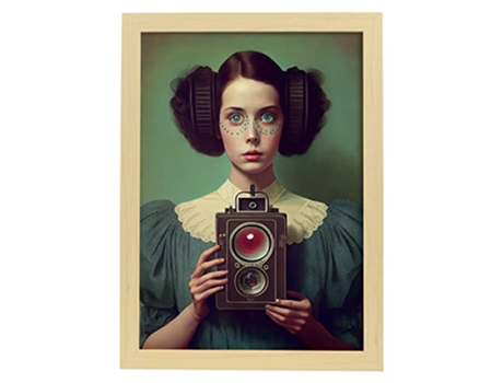 Poster NACNIC Selfie Antigo No Surrealismo Cinematográfico Ilustrações E Gravuras De Desenhos Animados Abstratos E Artísticos Para A3 Wood Marcos