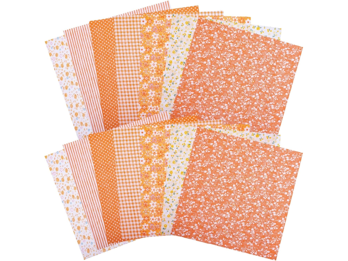 Retalhos de Tecido para Patchwork, 14 Peças, Algodão Costura Diy, Pacote com 2 Estampa Floral CHABERLU