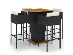 Garden Bar Set, Garden Bar Sets Vidaxl Preto Rattan / Vime (80 X 80 X 110 Cm)