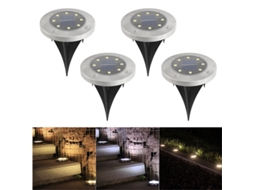 Luminária Solar de Solo com 8 Leds Ip65 AQUAFORGE para Jardim