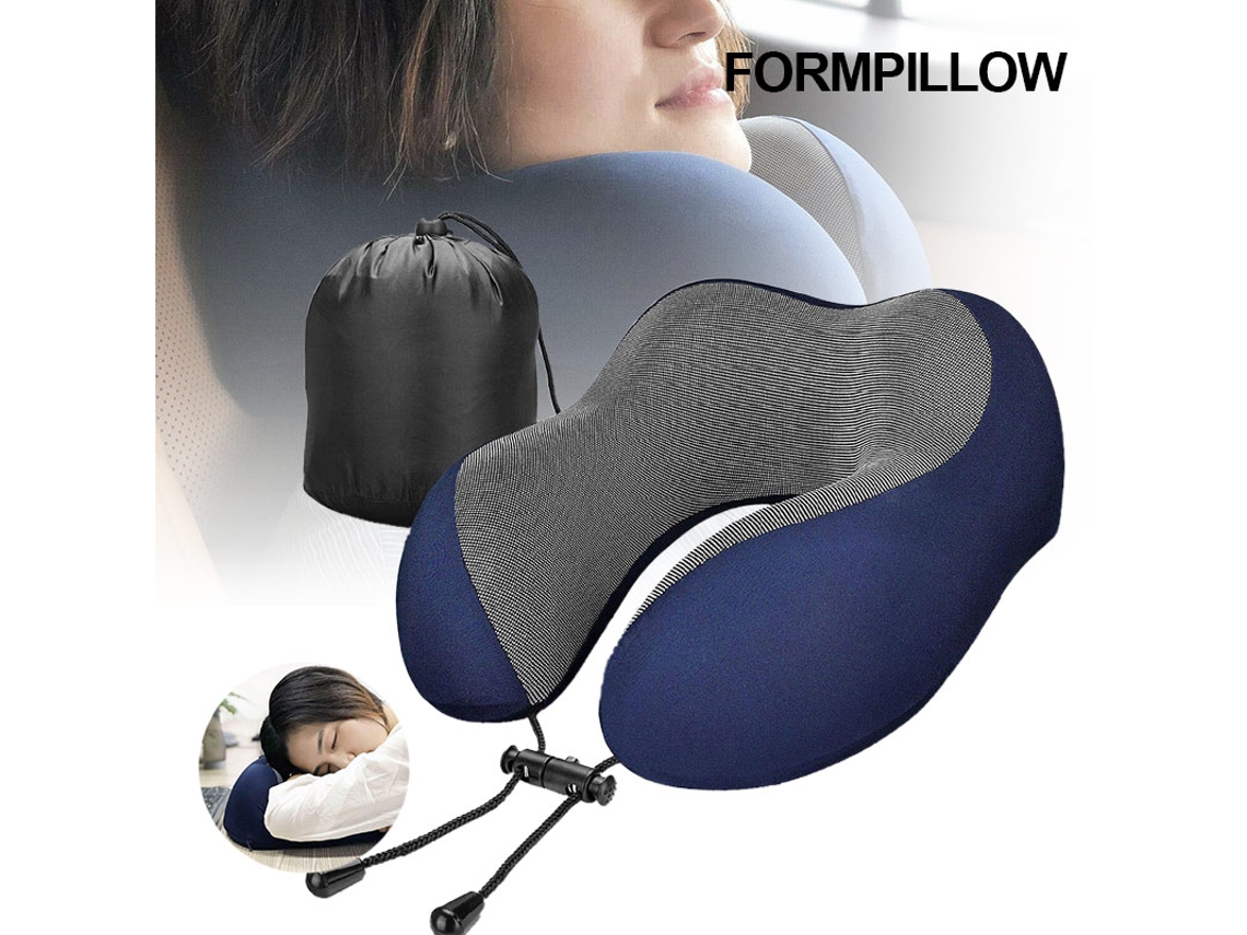 Travesseiro Em Formato De U Com Espuma Viscoelástica, Apoio Pescoço E Cabeça Para Viagens Sono Aviões. Aquaforge