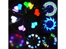Luzes De Sinal De Roda Led Arco-íris Coloridas Para Bicicletas Com 32 Leds E Padrões De Flor