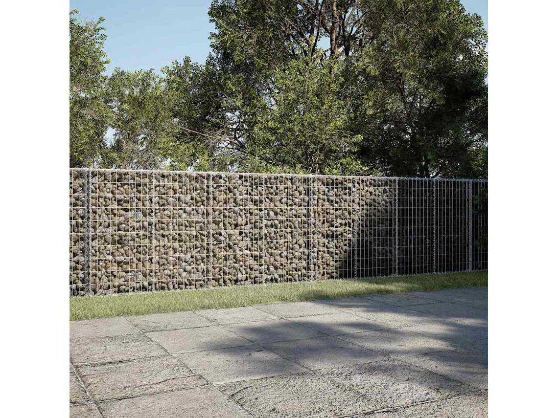 Vidaxl Cesto Gabião Com Cobertura 750x100x100 Cm Ferro Galvanizado