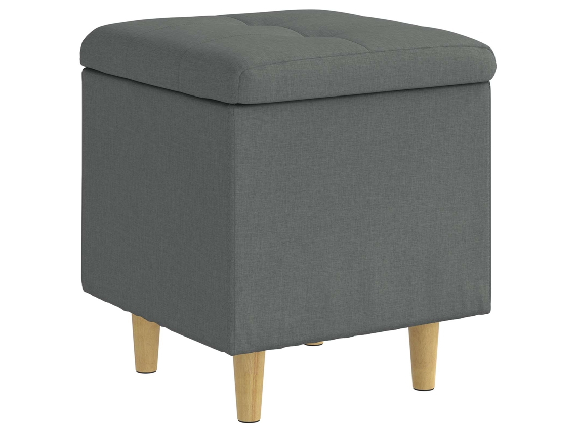 Maison Exclusive - Otoman Com Armazenamento Cinza Escuro 40 X 40 X 45 Cm Tecido