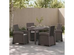 Vidaxl Conjunto De Jantar Para Jardim 5 Unid. Cinzento-claro Pp