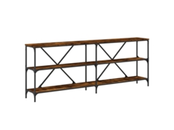 Mesa Consola Derivados de Madeira e Ferro Carvalho Fumado MAISON EXCLUSIVE (200x30x75 cm)