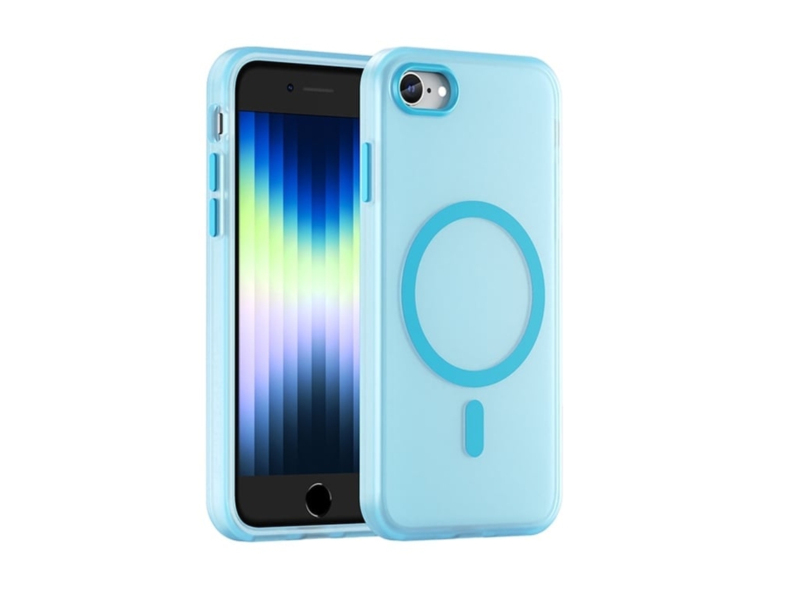 Capa Híbrida Translúcida Para Iphone Se 2022/2020/8 - Tpu E Pc Com Magsafe | Fosca - Azul