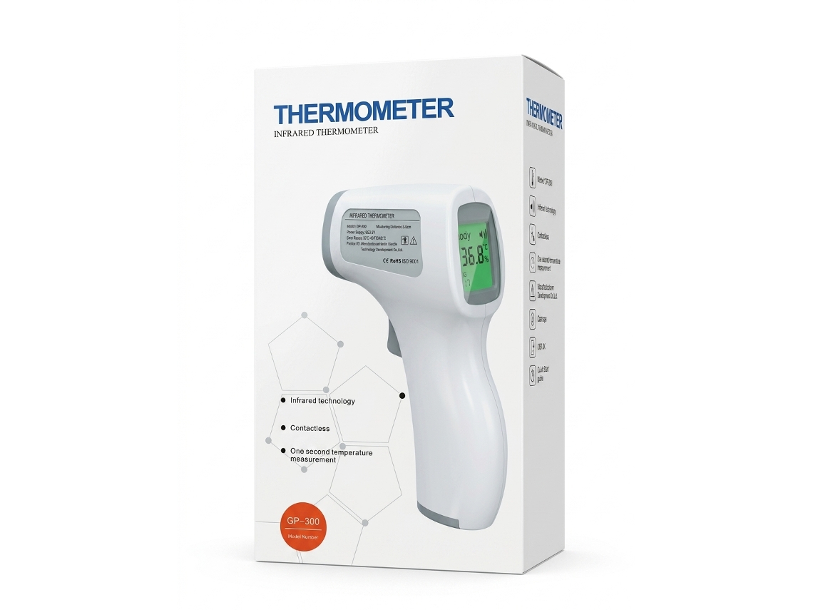 Termómetro Digital Infravermelhos TECNOCLIN Gp 300 Sem Contacto Bebé e Adulto