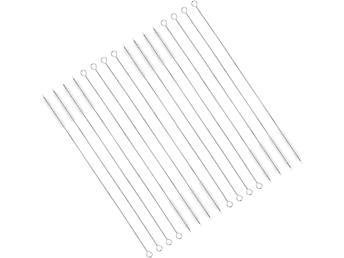 Fomiyes Conjunto De 16-escovas Limpadoras Canudos Em Aço Inoxidável E Nylon, Ferramenta Leve Para Limpeza Eficaz De