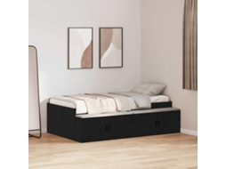 Vidaxl Estrutura Da Cama Com Gaveta Carvalho Preto 80 X 200 Cm