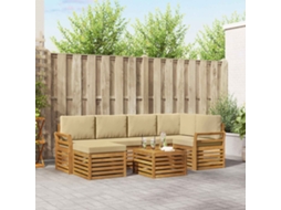 Vidaxl Conjunto De Sofás Para Exterior 7 Unid. Natural E Bege
