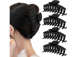Grampos Cabelo Grandes Pretos Antiderrapantes para Cabelo Grosso ZYBLSSBB