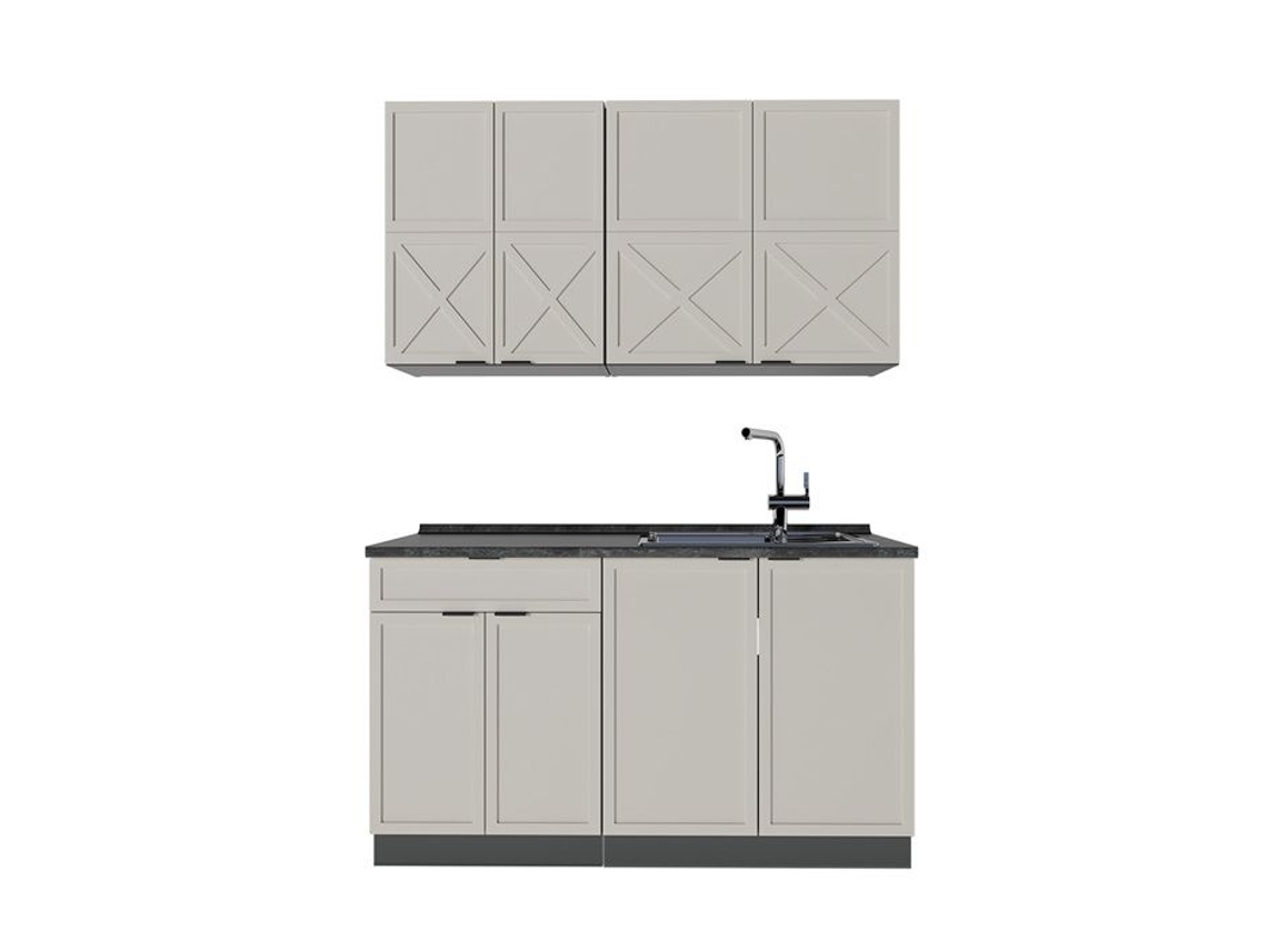 Cozinha Fame Line, 140cm, Pt Antracite, Grisbeige/antracite, Antracite, Vicco