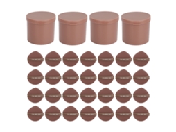 28pcs Esponja De Maquiagem Triangular Macia Para Uso Úmido E Seco Com Caixas De Armazenamento