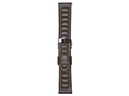 Pulseira Universal Tipo F Em Couro Bovino Genuíno De 18 Mm Para Relógios Inteligentes.