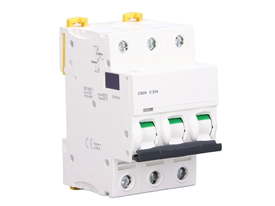 Hkj interruptor de Circuito Miniatura 3p 400v Montaje En Rail Din Protección Contra Sobrecarga 20a