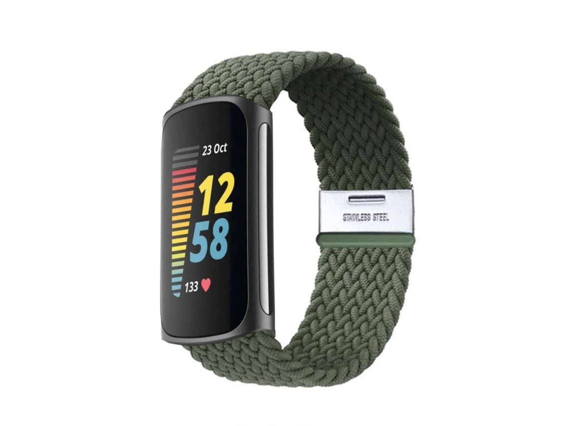 Bracelete Pulseira Entrançada Flexível para Fitbit by Google Charge 5 Verde