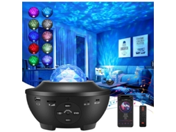 Projetor de Céu Estrelado, Luz Noturna Led Giratória em Formato de Nuvem Galáctica com Controle Remoto e Alto, Falante Bluetooth BRILVIBERA