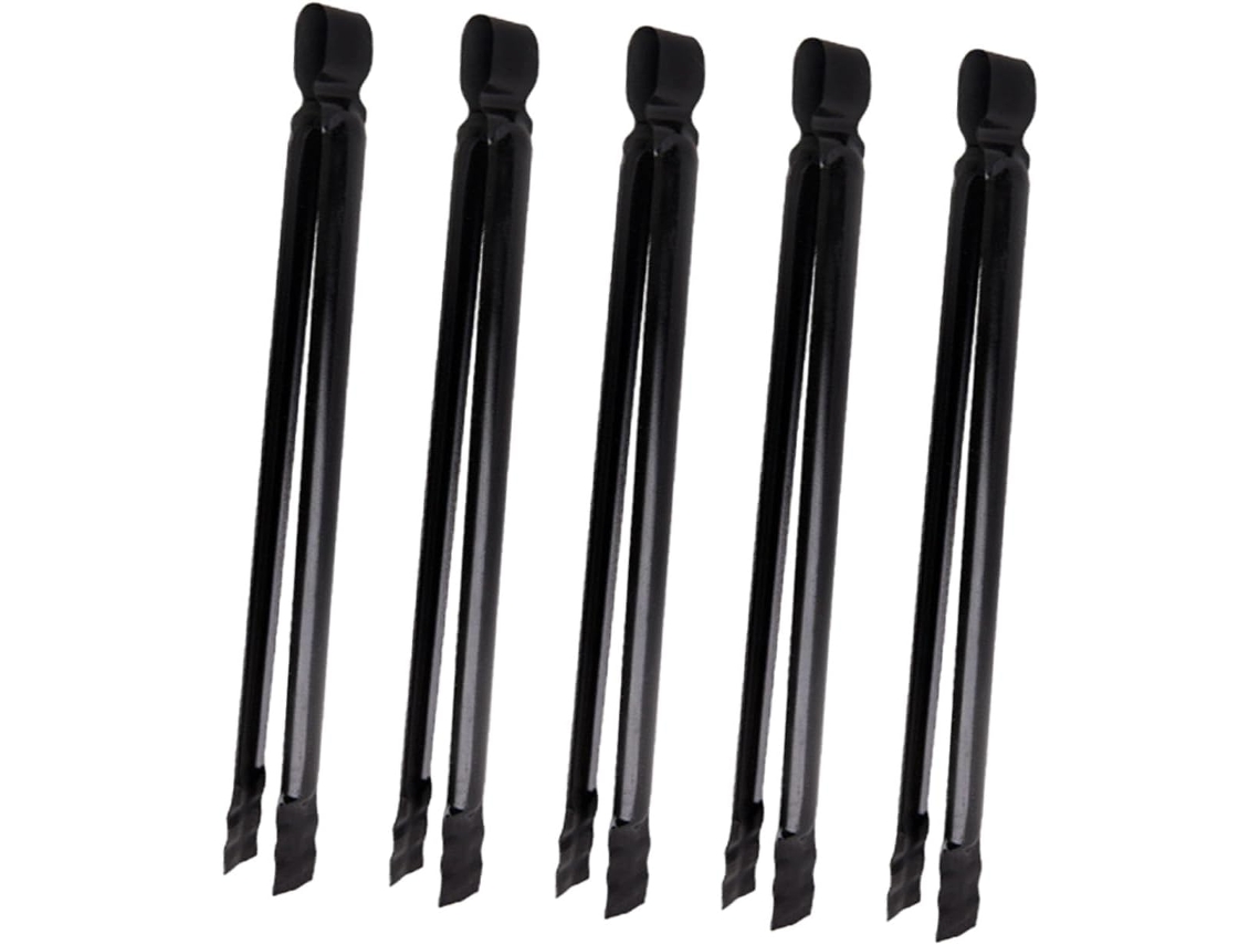 Conjunto De 5 Peças Pinças Ergonômicas Metal Para Churrasco Ao Ar Livre, Pinças Resistentes Ao Desgaste Para Lenha Em