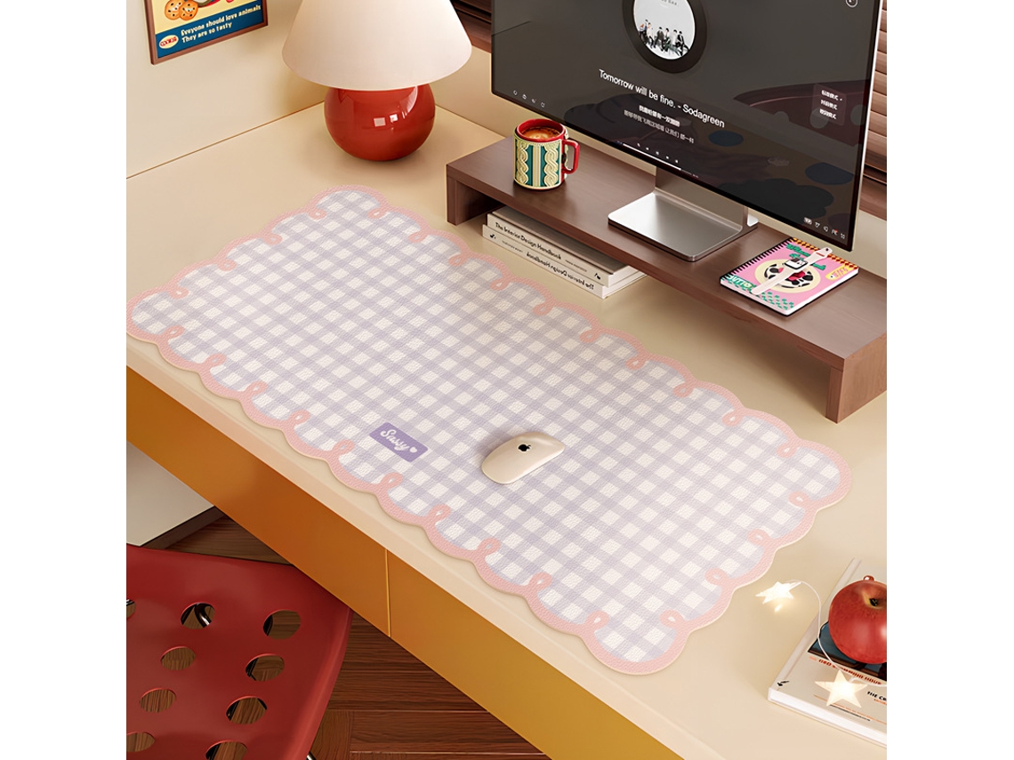 Toalha Para Mouse De Computador Para Mesa De Escritório De Moça, 35*80cm, Roxo Rosa