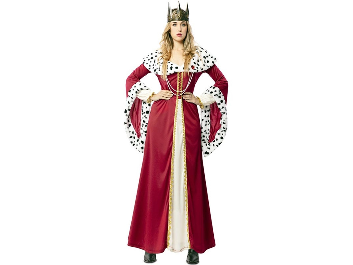 Fato de rainha medieval com estampado de luxo para mulher