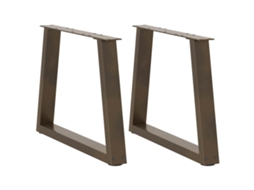 Vidaxl Pés Para Mesa De Centro Em Formato De V, 2 Peças, Aço Natural, 50x(42-43,3) Cm, Aço