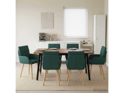 Vidaxl Cadeiras De Jantar 6 Unid. Tecido Verde-escuro 60 X 56 X 96 Cm