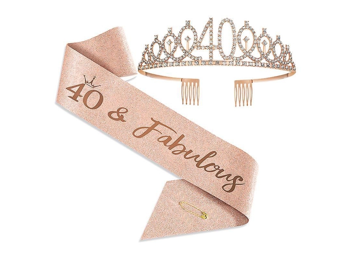 2026 conjunto de Cinturón e Diadema para 18 Anos Folha de Ouro Rosa, Elegante e Luxuoso