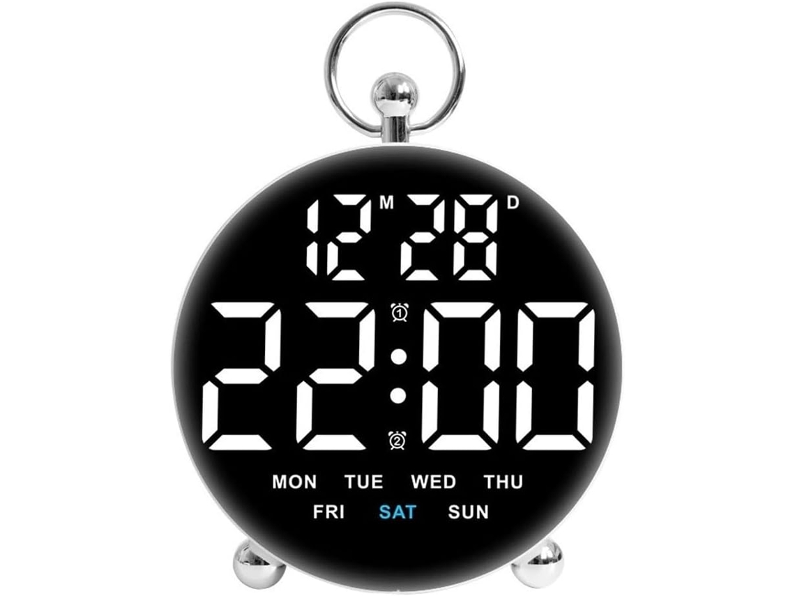 Despertador Digital Com Voz, Led, 14,6 Cm, Multimodo (branco)