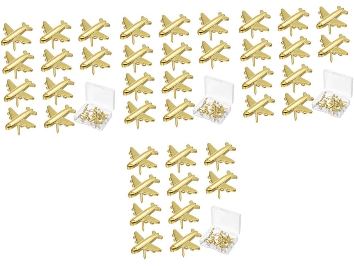 Conjunto De 96 Tachinhas Decorativas Em Formato Avião Para Quadros
