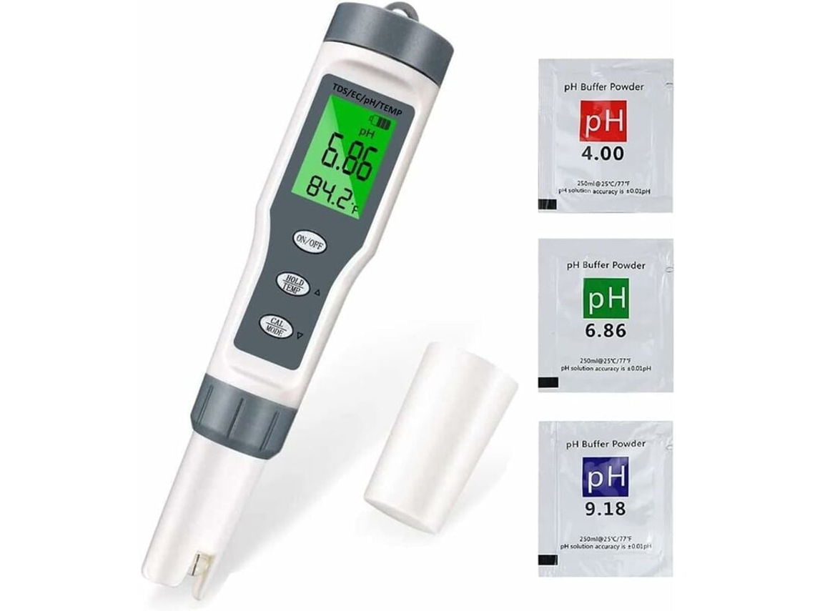 Medidor De Ph, Medidor Eletrônico De Ph Para Piscina 4 Em 1, Medidor De Ph, Tds, Ec E Temperatura, Testador De Qualidade Da Água Com T Slowmoose