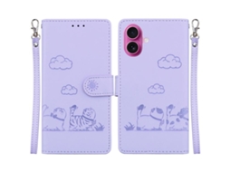Capa De Couro Para Iphone 17 Com Gatinhos Fofos