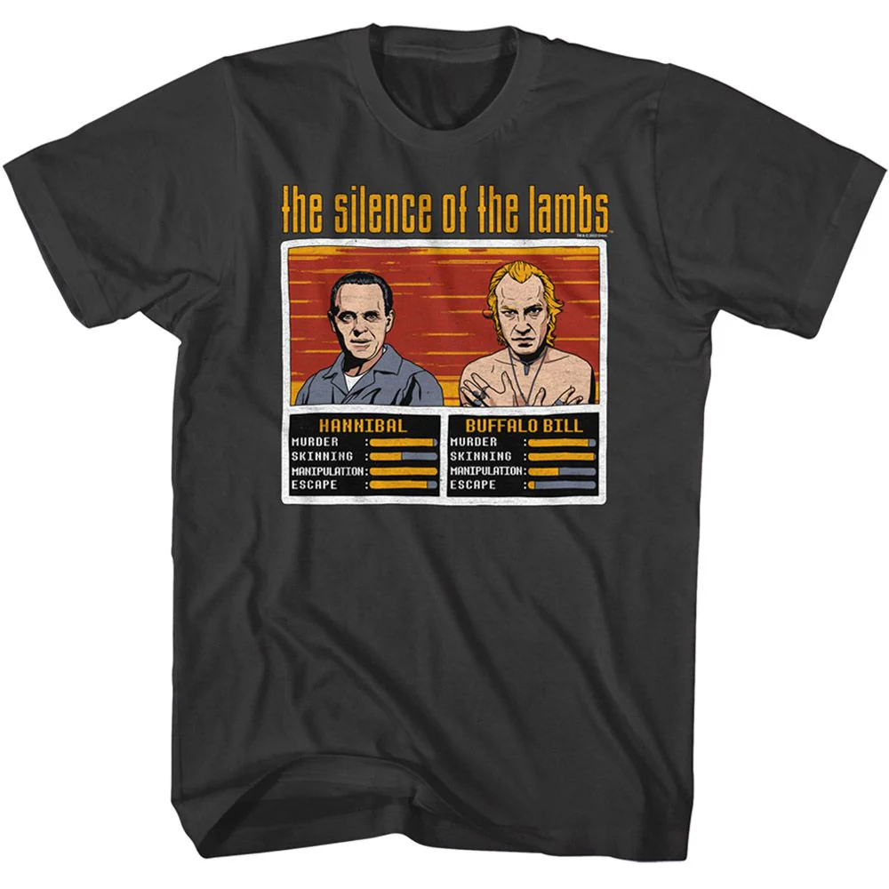 Unisex Adult T-shirt Rockinstone Silence Of The Lambs Movie Silence Hannibal Vs Bill Solid Smoke Sizel