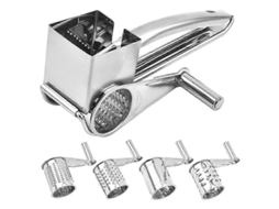 Rallador de Queso Manual Profesional de Acero Inoxidable, Multifuncional Con Lâminas Rotativas para Rallar Y Cortar Verduras, Nueces Y Más