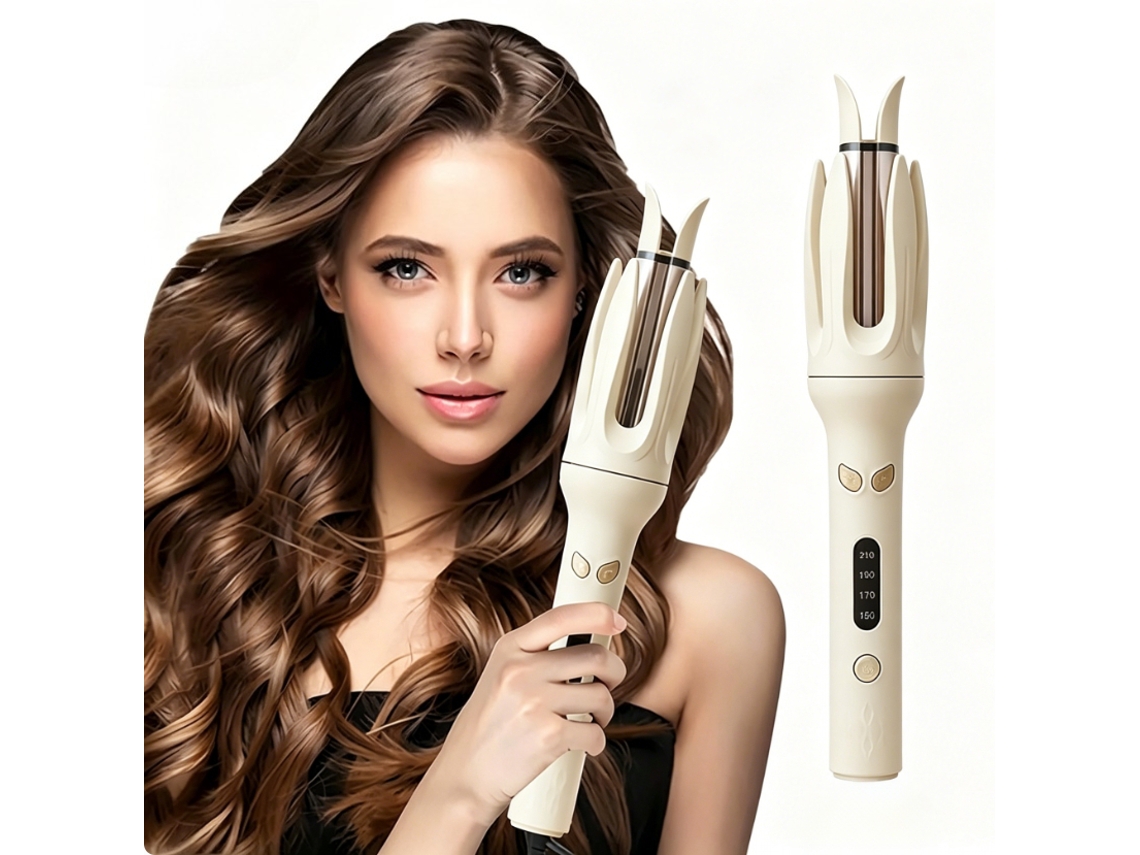 Modelador de Cabelo Automático com Íons Negativos 28mm, Amarelo GERTIZ (150 To 210℃)