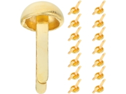 Conjunto Inoomp de 500 Alfinetes de Metal com Duas Hastes, Caixa de Armazenamento Incluída, Formato Cogumelo Dourado