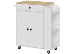 Isla De Cocina Carrito De Cocina Com Ruedas Con Encimera, Cajón, Mueble De Cocina Con Estante, Especiero, Toallero, Carro De Servicio Zkaka