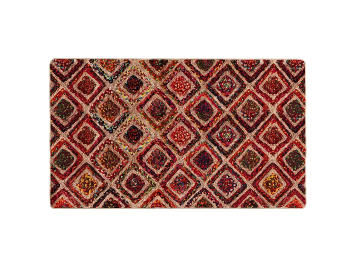 Conjunto 1 Tapete Runner Vidaxl Multicolorido Poliéster (80 X 100 Cm)