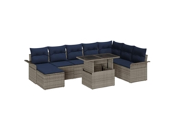 Maison Exclusive - Conjunto De Sofá De Jardim Com Almofada 9 Pcs Cinzeto