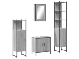 Bathroom Furniture Set, Bathroom Furniture Sets Vidaxl Cinzeto Madeira Processada (n/a)