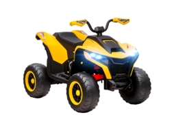 Quadriciclo Elétrico Infantil, 3-6 Km/h, Faróis De Led, Música, Usb, Para Crianças De 3 A 8 Anos, Amarelo