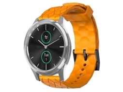 Pulseira De Relógio Lurelia Para Garminmove Luxe 20 Mm Padrão De Futebol Cor Sólida Silicone Relógio Banda Amarelo