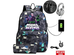 Fortnite Mochila de Estudante Recarregável Usb para Impressão