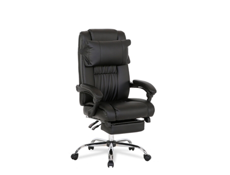 Cadeira de Escritório com Assento de Pele Sintética Cor Preta Modelo Samantha FURNITURE STYLE