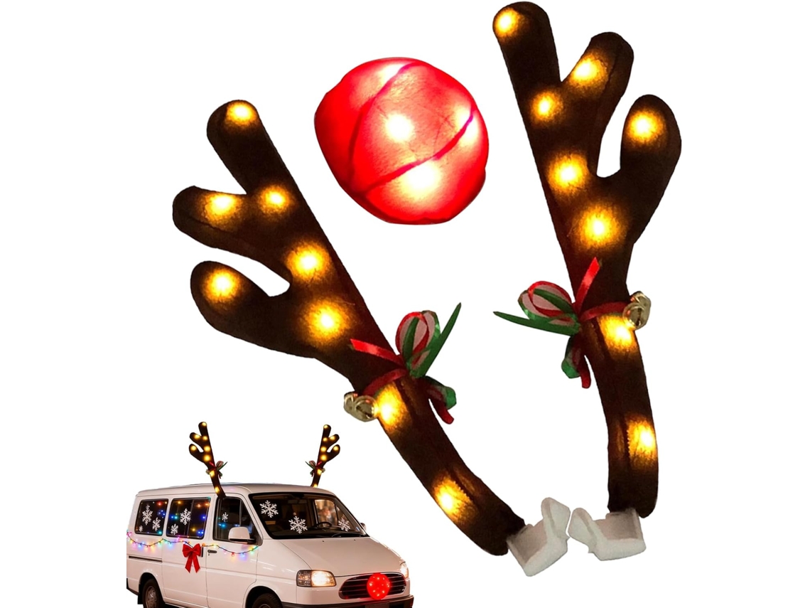 Carro Decorativo De Natal Em Forma Rena Com Luzes Led, Para Decoração