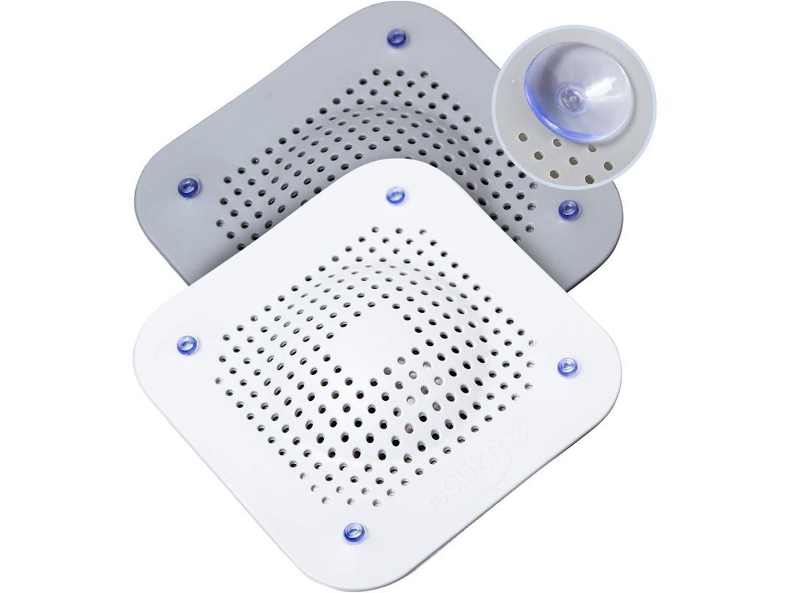 2026 captador de Cabelo para Ralo 2 Unidades Silicone com Sucatas para Banheiro Cozinha Cinza/branco